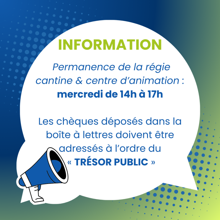 Information régie cantine et centre d’animation